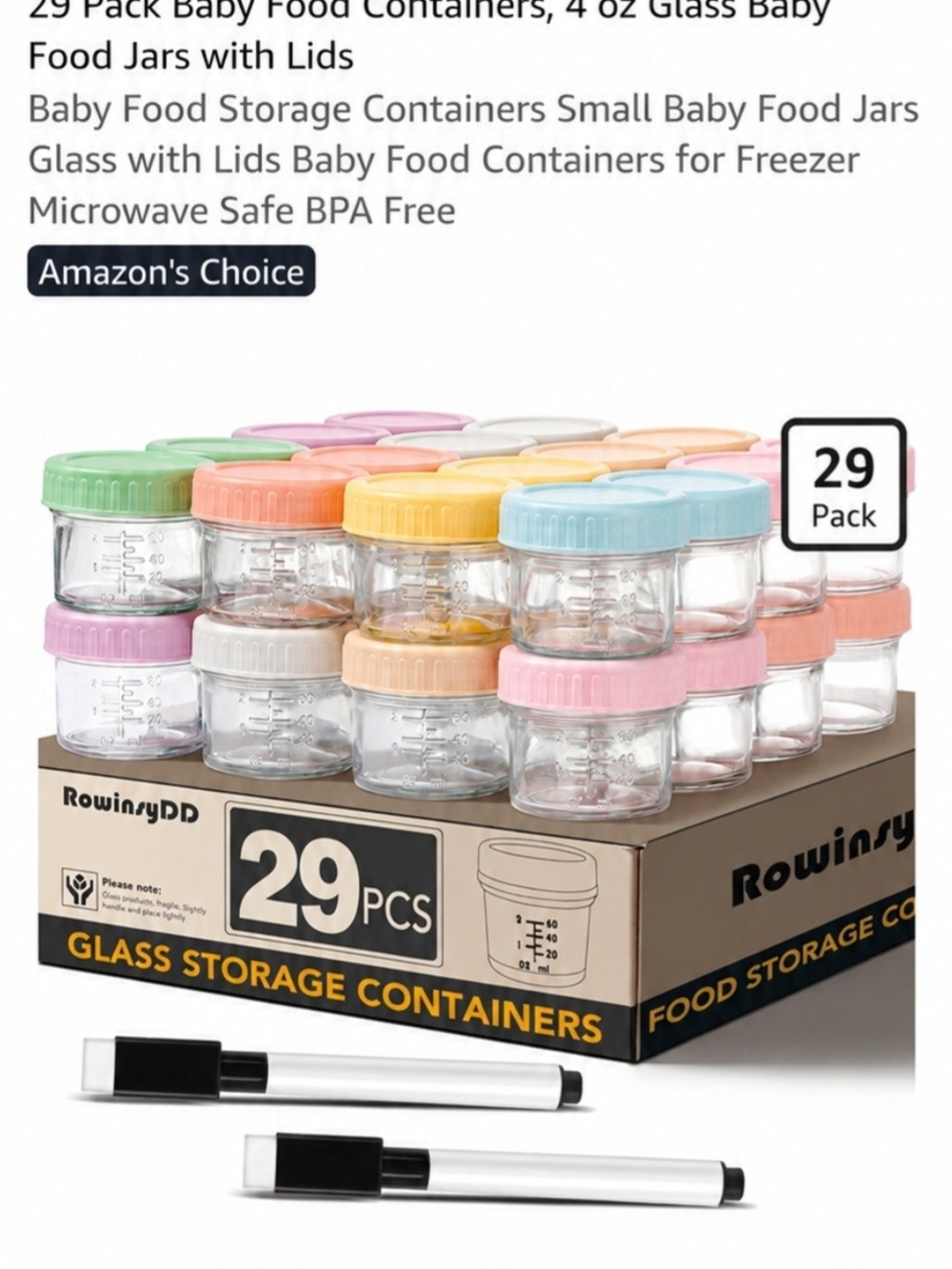 29-Piece Glass Baby Food Jar Set 🍼